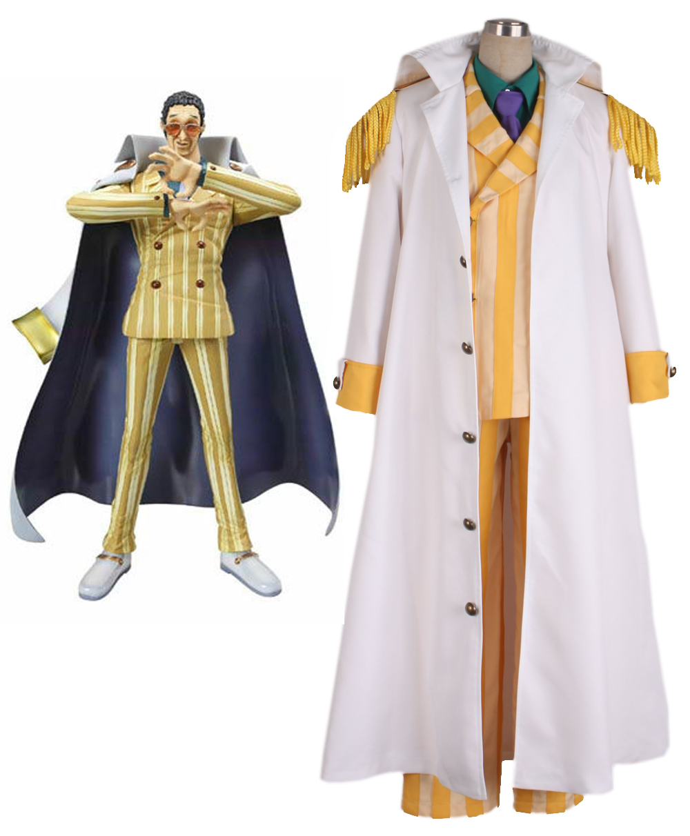 One piece Kprusoian Yellow Monkey Navy Admiral Uniform Cosplay Costume